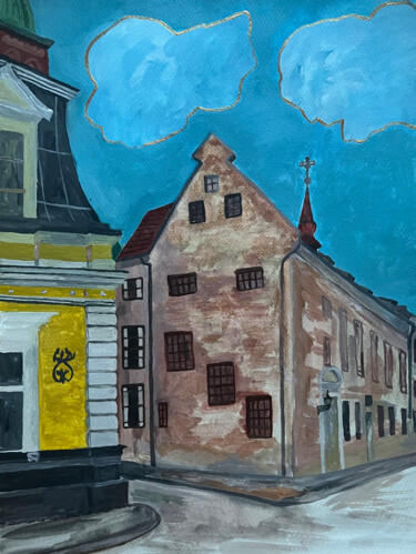 Pittura intitolato "Fairytale house" da Anna Gabo, Opera d'arte originale, Acquarello