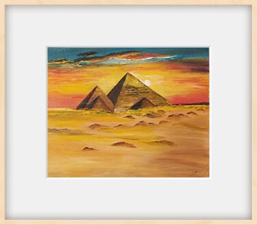 "Pyramides de Gizeh…" başlıklı Tablo Ninoufloral tarafından, Orijinal sanat, Akrilik Ahşap panel üzerine monte edilmiş