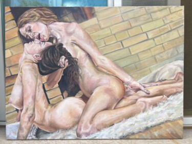 Woman in a Man’s World 제목이 "Woman in a Man’s Wo…"인 미술작품 Alisa Cherkun Drukman로, 원작, 기름 나무 들것 프레임에 장착됨