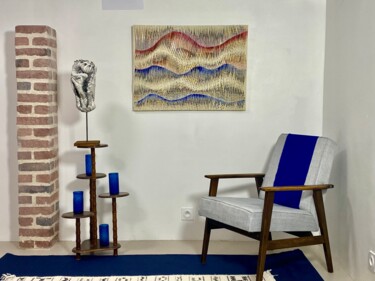 Textielkunst getiteld "Tableau sculpture a…" door Yasmina Kijek, Origineel Kunstwerk, Textielvezel Gemonteerd op Frame voor…