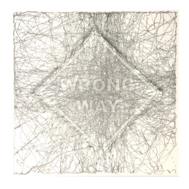 Dessin intitulée "WRONG  WAY" par Jean-Yves Verne, Œuvre d'art originale, Conté Monté sur Autre panneau rigide