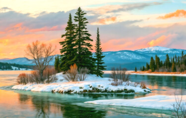 First Colors of Spring in the Northern Forest "First Colors of Spr…" başlıklı Dijital Sanat Sergei Gundorov tarafından, Orijinal sanat, Dijital Resim