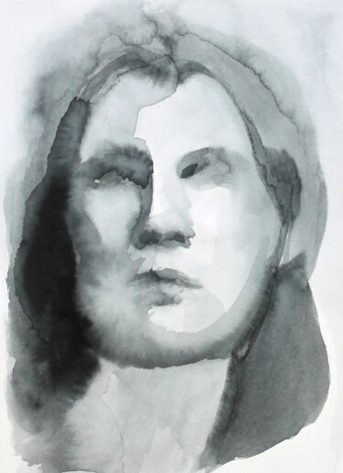 "Portrait 46" başlıklı Resim Natalia Erkovich tarafından, Orijinal sanat, Mürekkep