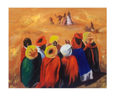 Turban Men Painting,rajasthani Men 제목이 "Turban Men Painting…"인 미술작품 Shree Krishnam Arts Manish Vaishnav로, 원작, 아크릴