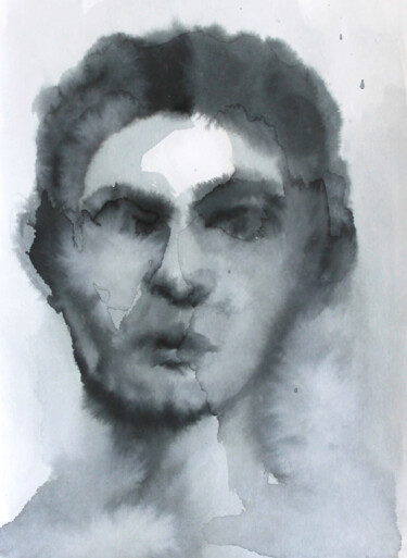 Рисунок под названием "Portrait 47" - Natalia Erkovich, Подлинное произведение искусства, Чернила