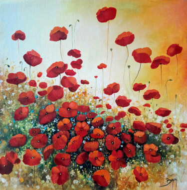Pittura intitolato "Ruby Fields" da Eric Bruni, Opera d'arte originale, Olio