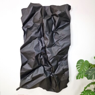 Sculptuur getiteld "Steel Silk. Black" door José Soler Art, Origineel Kunstwerk, Roestvrij Staal