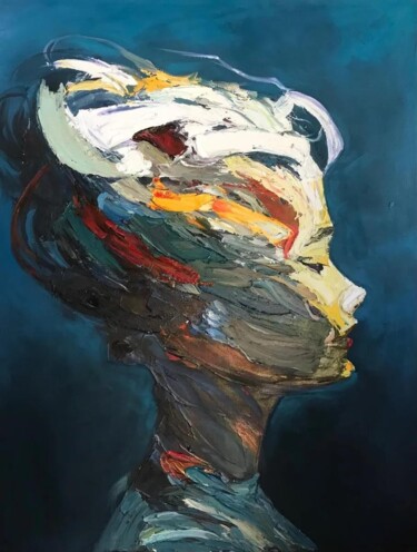 Ζωγραφική με τίτλο "Inner Currents" από Malinga Kumarasinghe, Αυθεντικά έργα τέχνης, Ακρυλικό