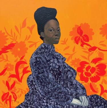 Pittura intitolato "In her solitude" da Timothy Olaniyi, Opera d'arte originale, Acrilico