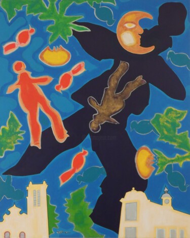 "Rêve de ville, Aube…" başlıklı Tablo Alain Halter tarafından, Orijinal sanat, Akrilik Ahşap Sedye çerçevesi üzerine monte e…