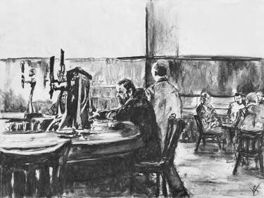 Disegno intitolato "His local." da Victoria General, Opera d'arte originale, Carbone