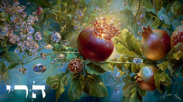 Цифровое искусство под названием "The Crystal Bloom o…" - Asnat Unnger, Подлинное произведение искусства, Струйный
