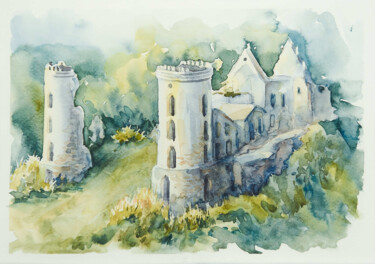 The Chervonogorod Castle Painting titled "The Chervonogorod C…" by Olha Tielushkina, Original Artwork, Watercolor