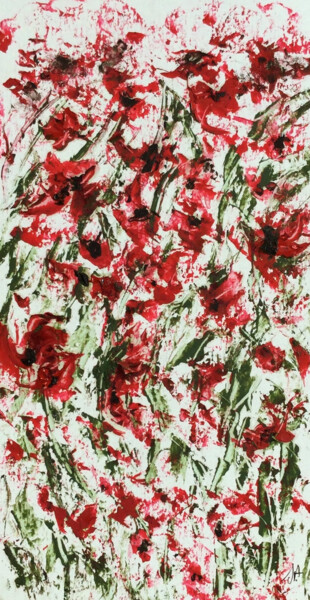 GENTILS COQUELICOTS Σχέδιο με τίτλο "GENTILS COQUELICOTS" από Jeannette Allary, Αυθεντικά έργα τέχνης, Λάδι