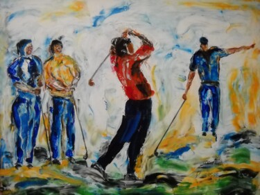 绘画 标题为“PARTIE DE GOLF” 由Raphael Marras, 原创艺术品, 油