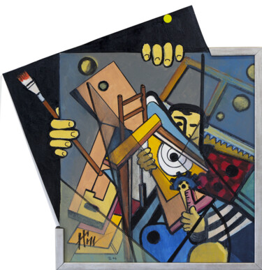 Pittura intitolato "Ikea .... Instructi…" da Henri Mahé (Him), Opera d'arte originale, Acrilico Montato su Pannello di legno