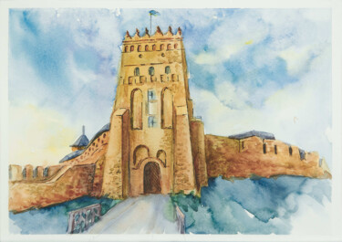 绘画 标题为“Lutsk Castle (Lubar…” 由Olha Tielushkina, 原创艺术品, 水彩