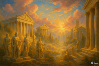 Pittura intitolato "Amanecer de la Acró…" da Elio Segundo Sanchez, Opera d'arte originale, Olio