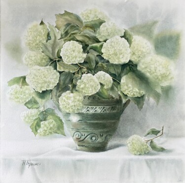 bouquet of viburnum "Buldenezh", watercolor painting