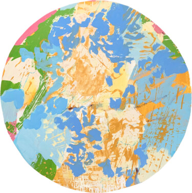 绘画 标题为“2025_3_diam_80” 由Hervé Richard (herric), 原创艺术品, 丙烯 安装在木质担架架上