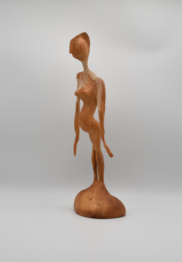 Sculptuur getiteld "Punkkiefer" door Sylvia Gnatz, Origineel Kunstwerk, Hout