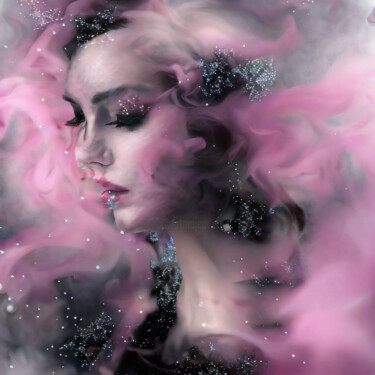 数字艺术 标题为“Pink star portrait” 由Meahau, 原创艺术品, AI生成的图像