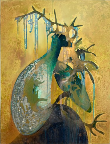 印花与版画 标题为“D’or et de lumière” 由Agathe Reynaud, 原创艺术品, 数字打印 安装在铝上
