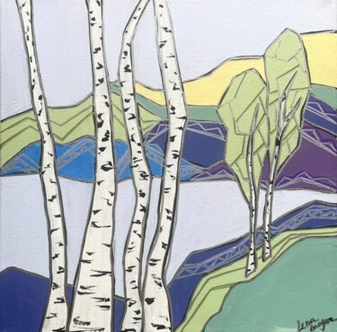 WHITE BIRCHES. WINTER "WHITE BIRCHES. WINT…" başlıklı Tablo Lena Langer tarafından, Orijinal sanat, Akrilik