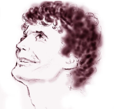 "Massimo Troisi" başlıklı Resim Francis Allenby tarafından, Orijinal sanat, Kalem