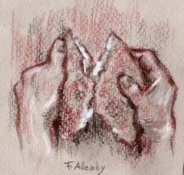 Disegno intitolato "Cum Panem" da Francis Allenby, Opera d'arte originale, Matita