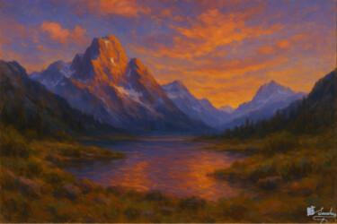 Amanecer en el Valle Pittura intitolato "Amanecer en el Valle" da Elio Segundo Sanchez, Opera d'arte originale, Olio