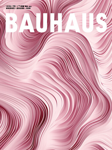Digital Arts titled "Bauhaus Swirls in P…" by Chun Yu Guan, Original Artwork, AI generated image Mounted on Cardboard