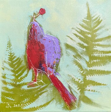 Painting titled "Morgen im Wald." by Tatjana Auschew, Original Artwork, Acrylic Mounted on Wood Stretcher frame