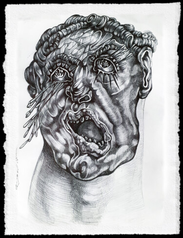 " European-Man" Drawing titled "" European-Man"" by Angel Rengell, Original Artwork, Ink
