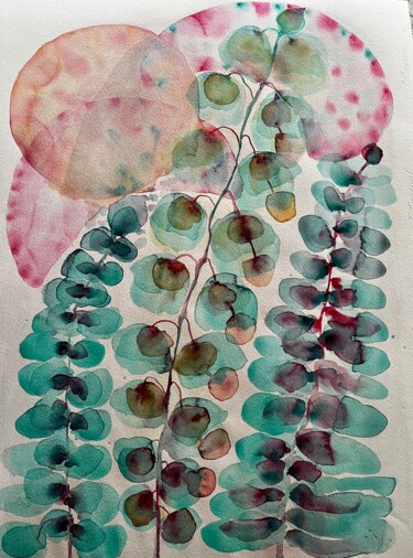 Peinture intitulée "jardín" par Ana Isnardi, Œuvre d'art originale, Aquarelle
