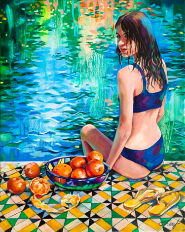Schilderij getiteld "Pool III" door Galina Kondrashova, Origineel Kunstwerk, Olie