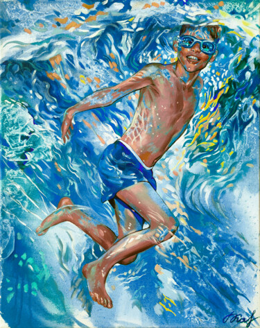 Pittura intitolato "Pool II" da Galina Kondrashova, Opera d'arte originale, Olio