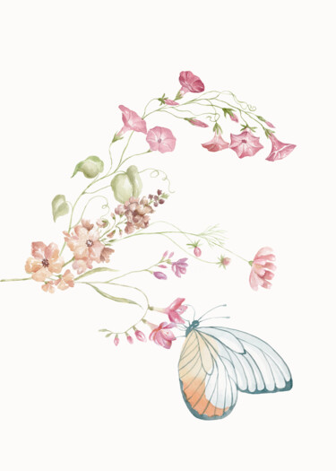 Digital Arts με τίτλο "Ethereal Butterfly…" από 春宇 关, Αυθεντικά έργα τέχνης, Εικόνα που δημιουργήθηκε με AI Τοποθετήθηκε στο…