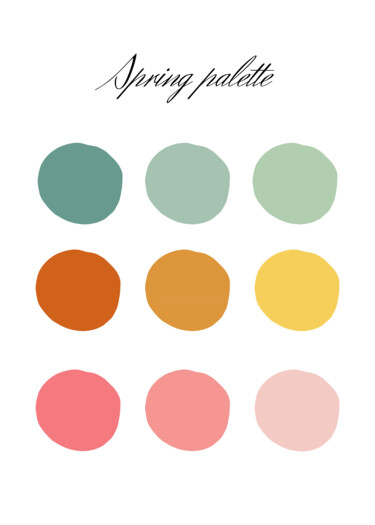 제목이 "Spring Palette Colo…"인 디지털 아트 春宇 关로, 원작, AI 생성 이미지 판지에 장착됨