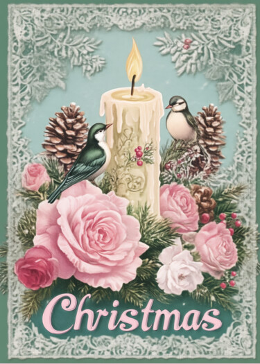 "Cozy Christmas Cand…" başlıklı Dijital Sanat 春宇 关 tarafından, Orijinal sanat, AI tarafından oluşturulan görüntü Karton üzer…