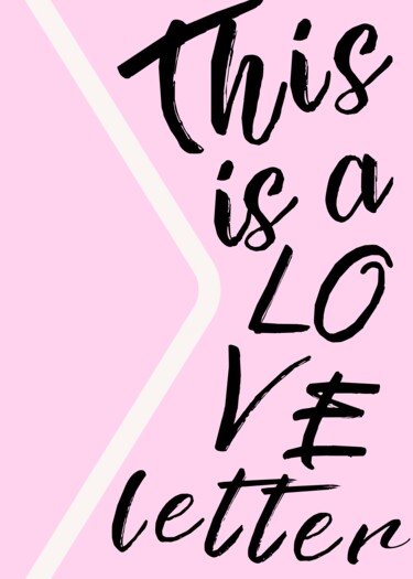 Digitale Kunst getiteld "Love Letter Typogra…" door Chun Yu Guan, Origineel Kunstwerk, AI gegenereerde afbeelding Gemonteerd…