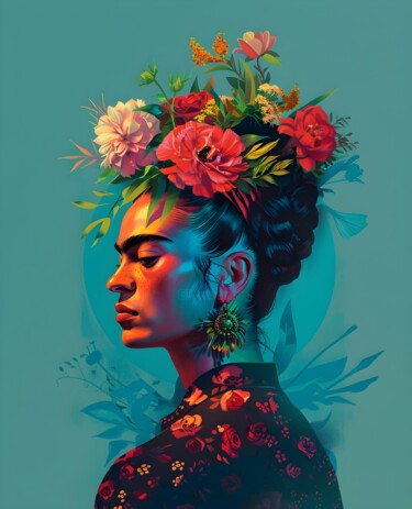 数字艺术 标题为“Floral Profusion: A…” 由春宇 关, 原创艺术品, AI生成的图像 安装在纸板上