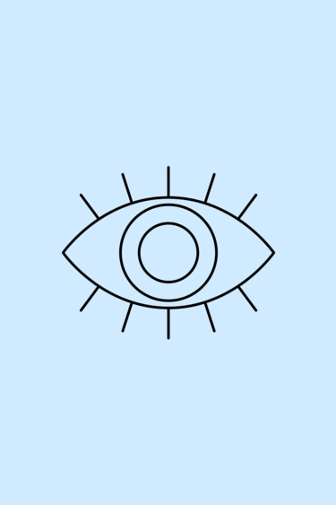 Digitale Kunst getiteld "Eyes of Perception…" door Chun Yu Guan, Origineel Kunstwerk, AI gegenereerde afbeelding Gemonteerd…