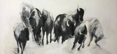 绘画 标题为“Herd Momentum” 由Malinga Kumarasinghe, 原创艺术品, 丙烯