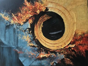 Golden Abyss Painting titled "Golden Abyss" by Malinga Kumarasinghe, Original Artwork, Acrylic