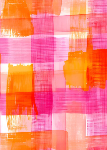 "Vibrant Abstract Sq…" başlıklı Dijital Sanat 春宇 关 tarafından, Orijinal sanat, AI tarafından oluşturulan görüntü Karton üzer…