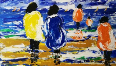 绘画 标题为“promenade en famill…” 由Raphael Marras, 原创艺术品, 丙烯