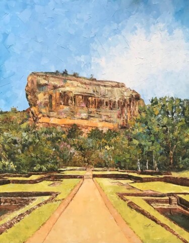 Sigiriya's Sunlit Path Schilderij getiteld "Sigiriya's Sunlit P…" door Malinga Kumarasinghe, Origineel Kunstwerk, Acryl