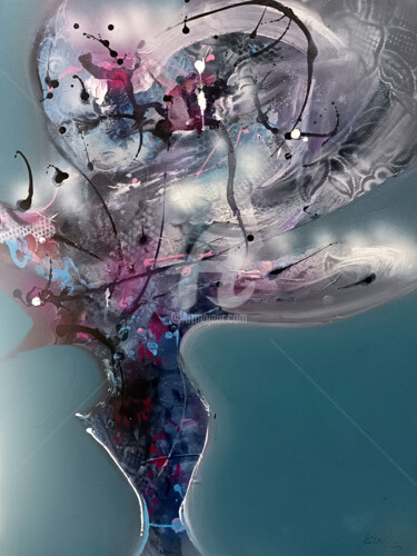 Floral Memory on the Verge of Disappearance 绘画 标题为“Floral Memory on th…” 由Kloska Ovidiu, 原创艺术品, 丙烯 安装在木质担架架上