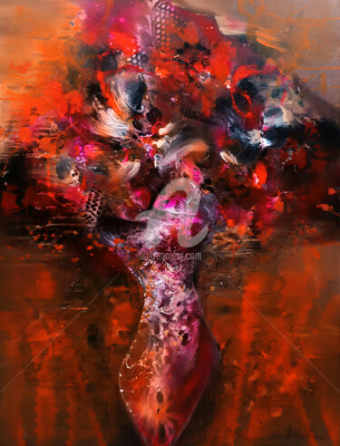 Pittura intitolato "Floral Gravity" da Kloska Ovidiu, Opera d'arte originale, Acrilico Montato su Telaio per barella in legno